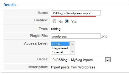 Publish the RSBlog! Wordpress plugin